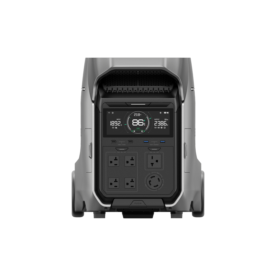 EcoFlow DELTA Pro 3 front outlets and display